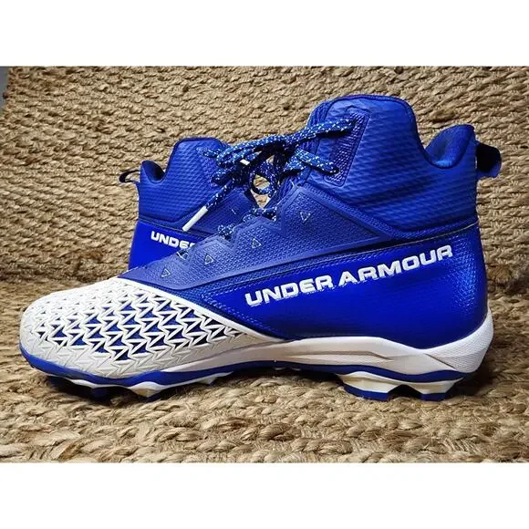 Under Armour Men's S 14 Team Hammer MR Football Cleats Blue White Athletic